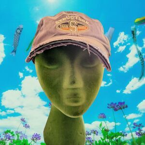 Brown Cotton Structure Brand Distressed Hat Cap Adjustable Strapback Mens Womens